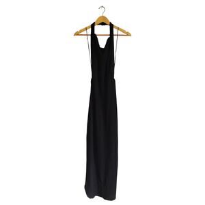 L'Agence Knit Halter Open Back Maxi Dress Black Size 6